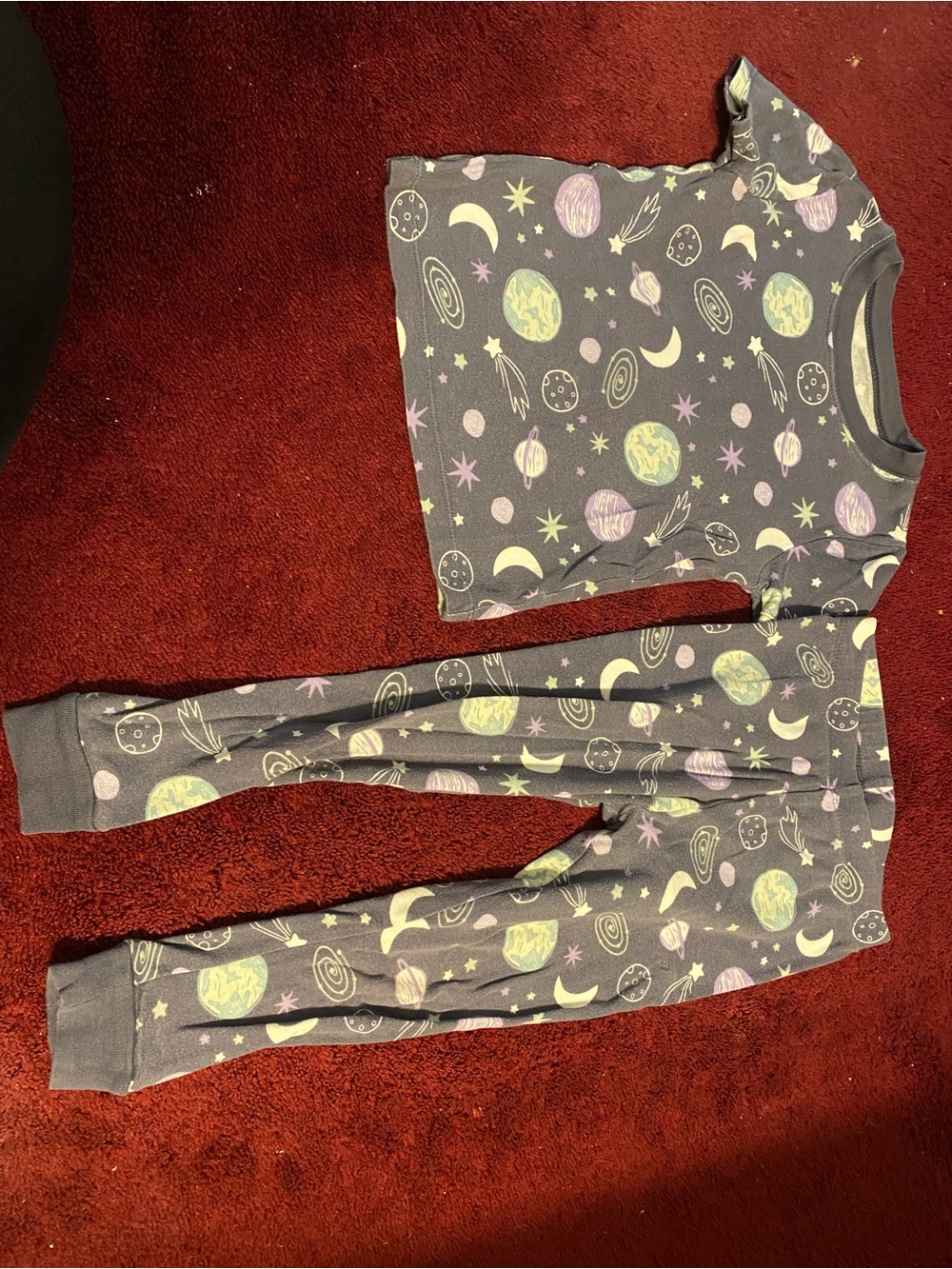 wonder nation Gray Space Pajama Set with Pastel Planets and Stars
